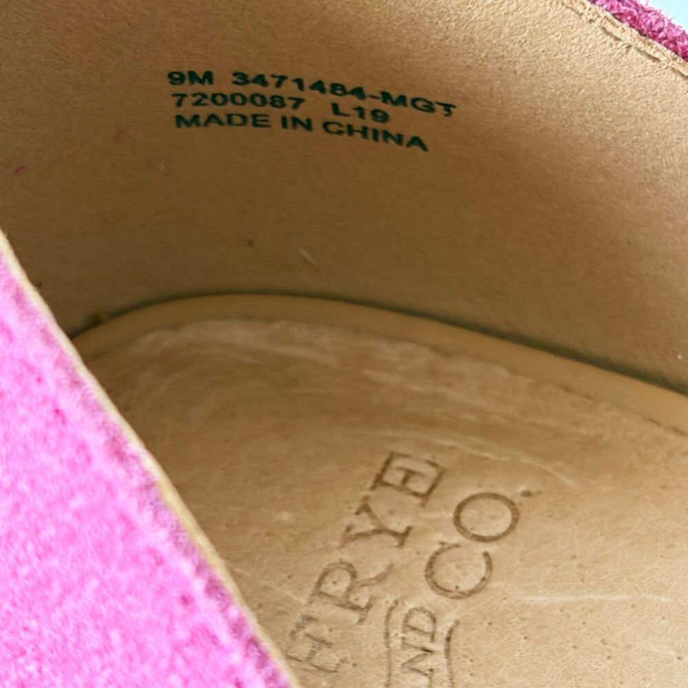 Frye & Co. Fenn Dorsay Flats Women's 9 Magenta Hot Pink Suede Shoes - Picture 8 of 8